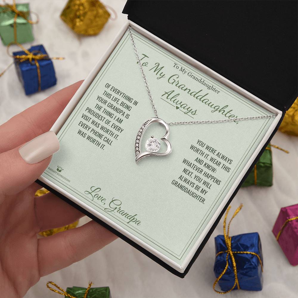 To My Granddaughter, Always - Forever Love Necklace for Granddaughter