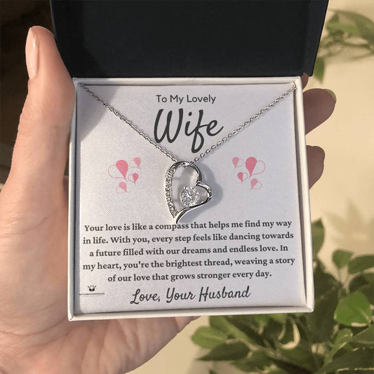 To My Lovely Wife - Dancing Towards Our Dreams: A Love Note from Your Husband - FL Necklace