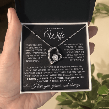 Engraved Forever Love Necklace with message for wife