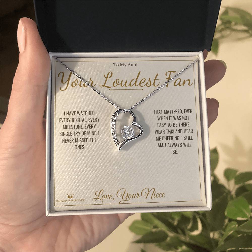 Your Loudest Fan - Forever Love Necklace for Aunt - personalized keepsake gift from SKH Radiant Expressions