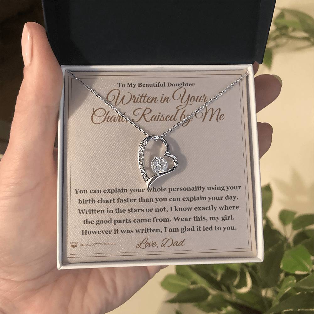 Written in Your Chart, Raised by Me - Forever Love Necklace for Daughter