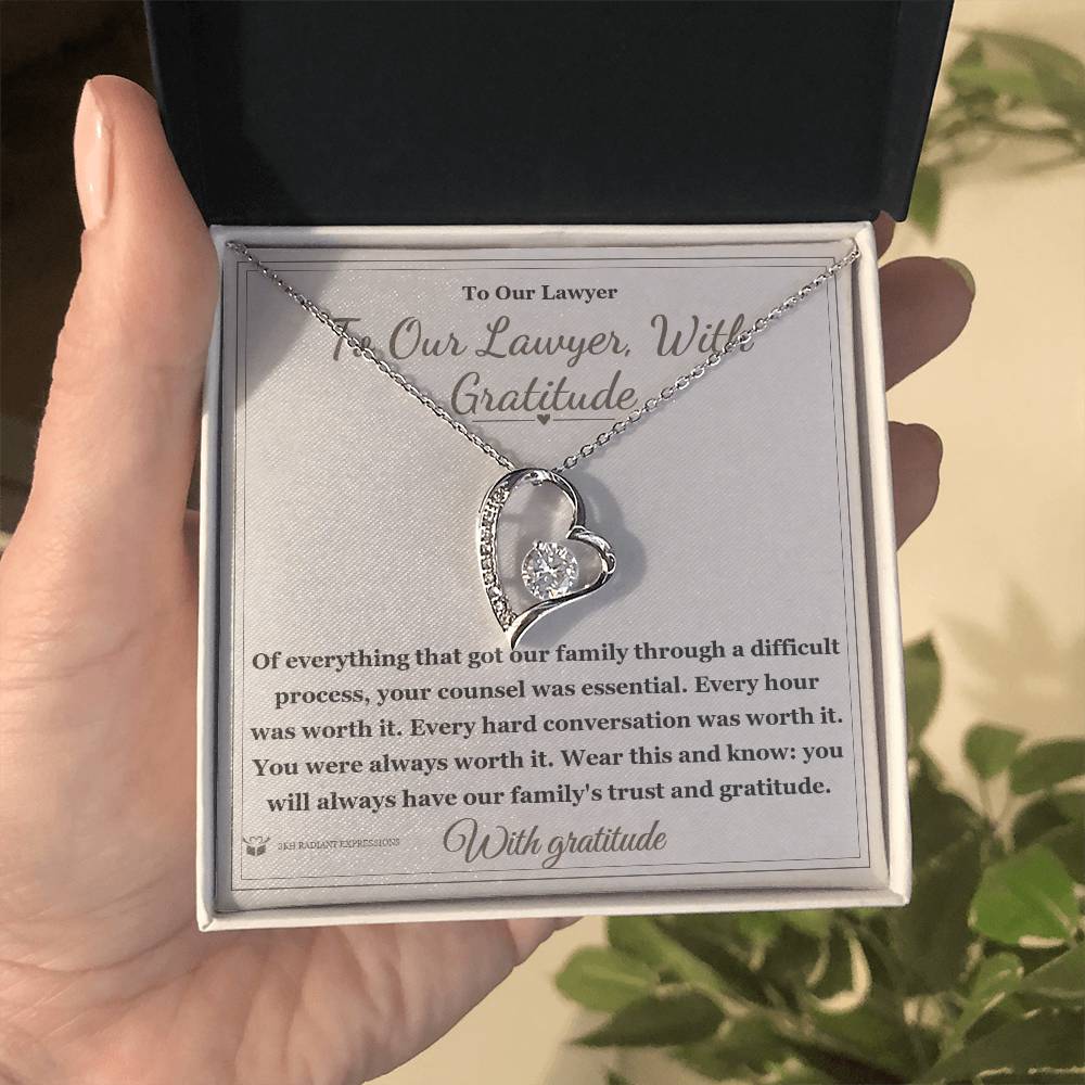 To Our Lawyer, With Gratitude - Forever Love Necklace for Lawyer