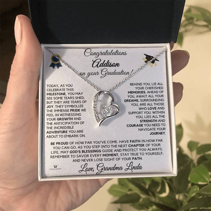 Engraved Forever Love Necklace with message for them