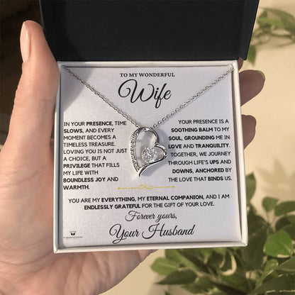 Engraved Necklace with message for wife