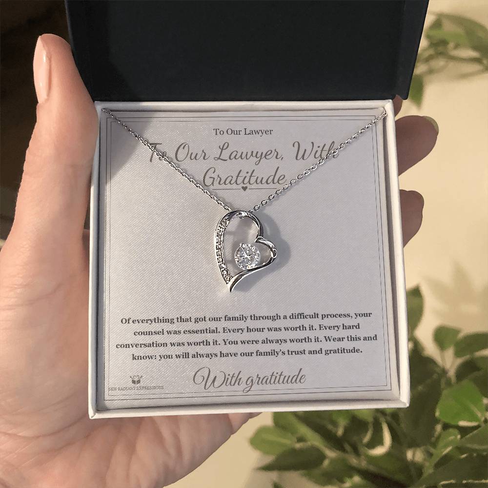 To Our Lawyer, With Gratitude - Forever Love Necklace for Lawyer
