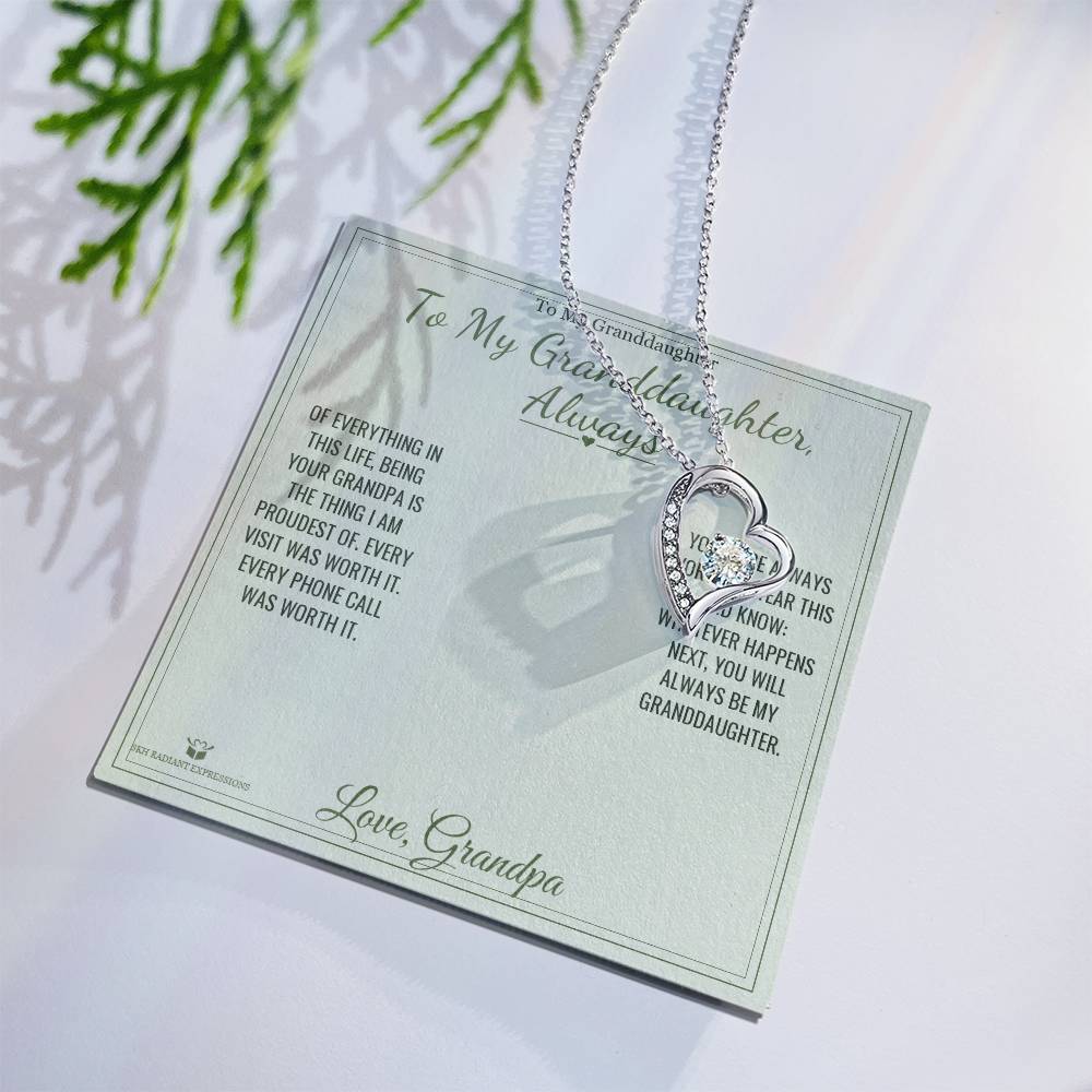 To My Granddaughter, Always - Forever Love Necklace for Granddaughter