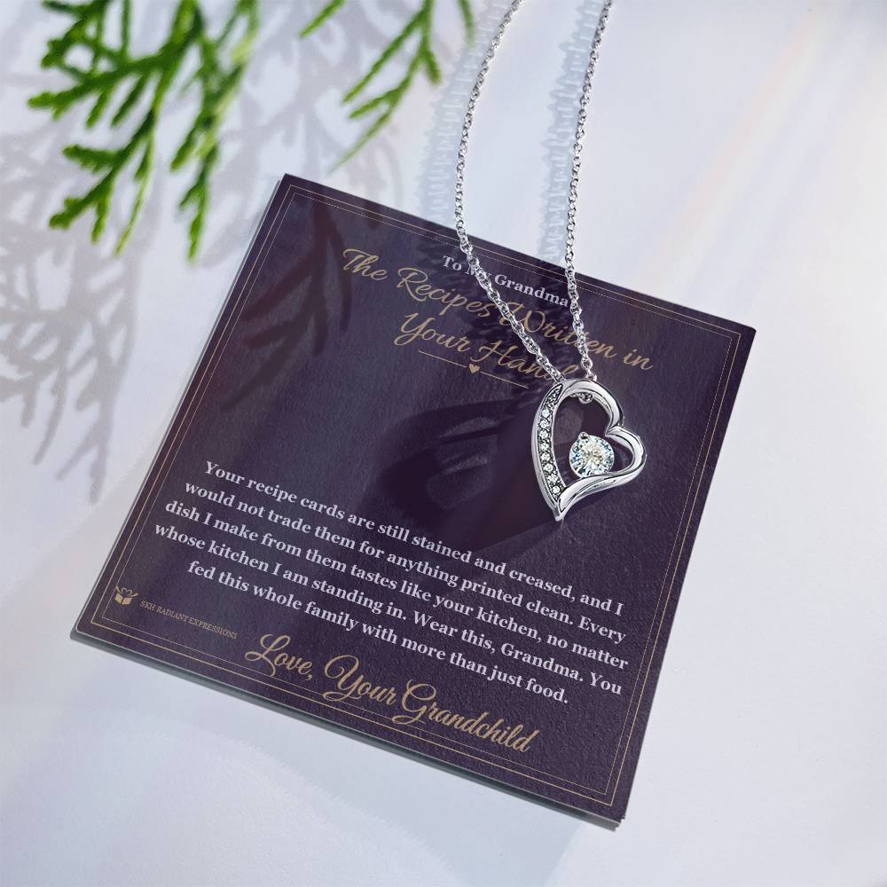The Recipes Written in Your Hand - Forever Love Necklace for Grandmother