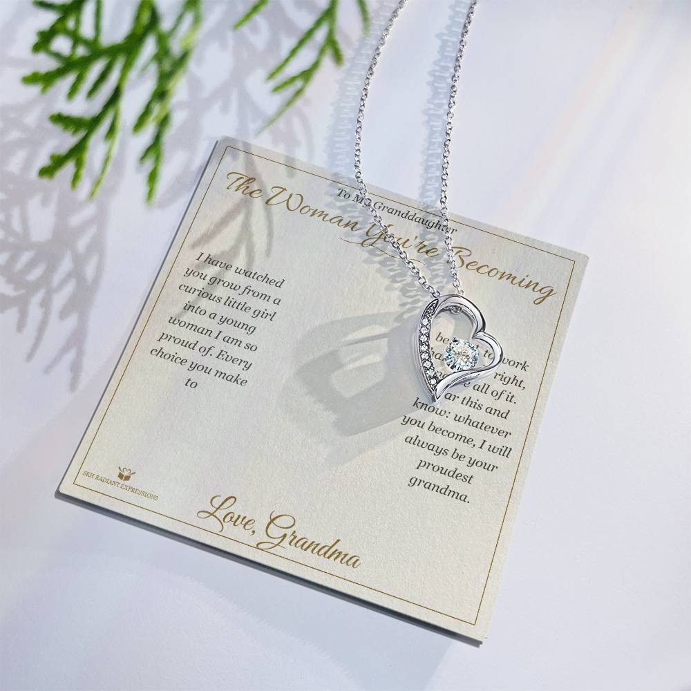 The Woman You're Becoming - Forever Love Necklace for Granddaughter