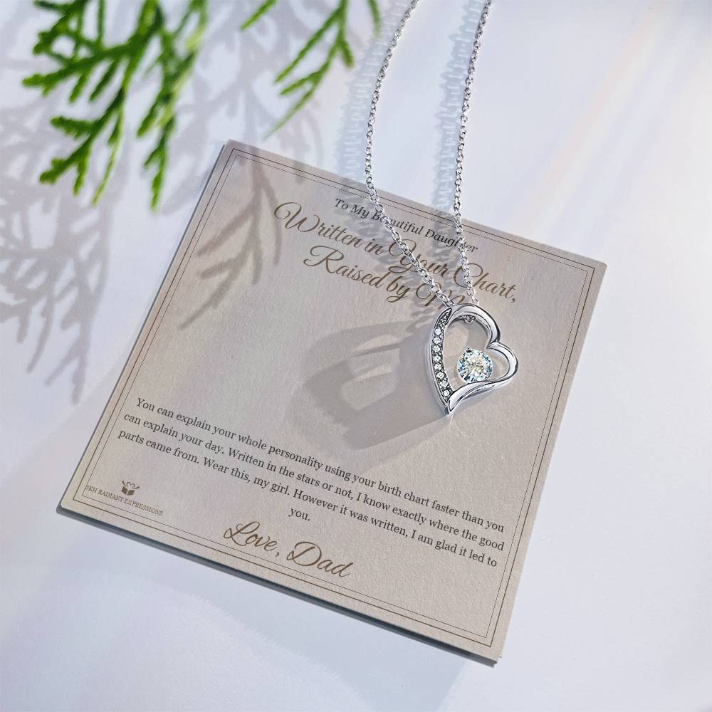 Written in Your Chart, Raised by Me - Forever Love Necklace for Daughter