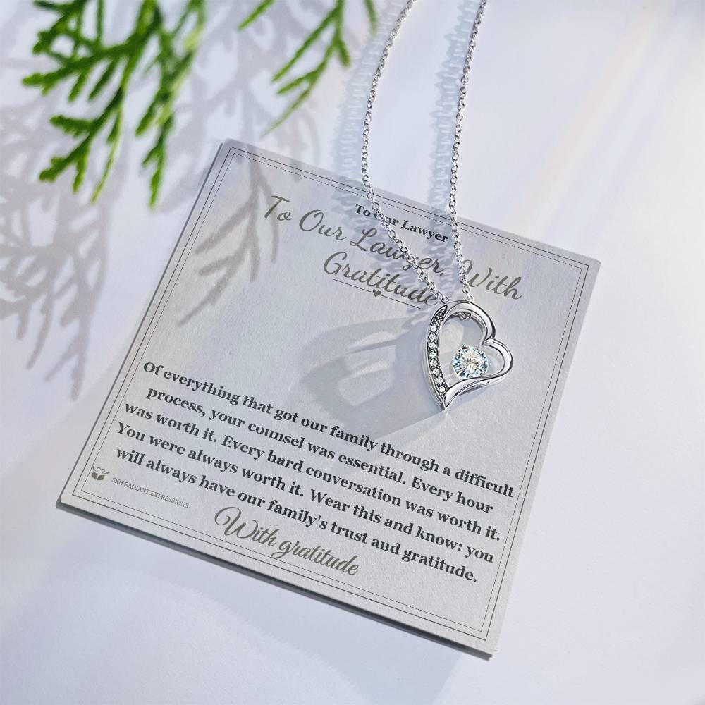 To Our Lawyer, With Gratitude - Forever Love Necklace for Lawyer