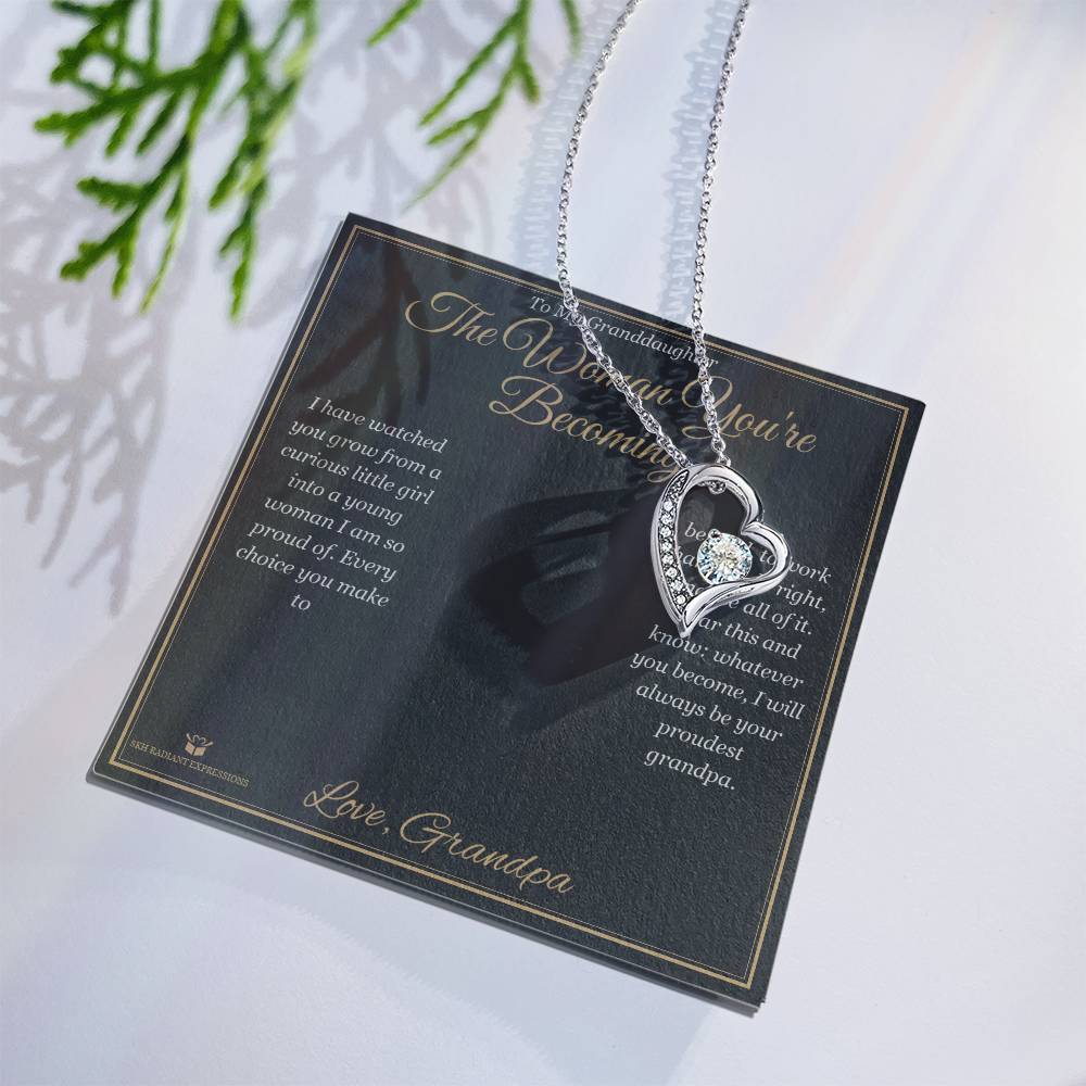 The Woman You're Becoming - Forever Love Necklace for Granddaughter