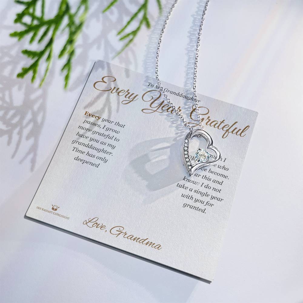 Every Year, Grateful - Forever Love Necklace for Granddaughter