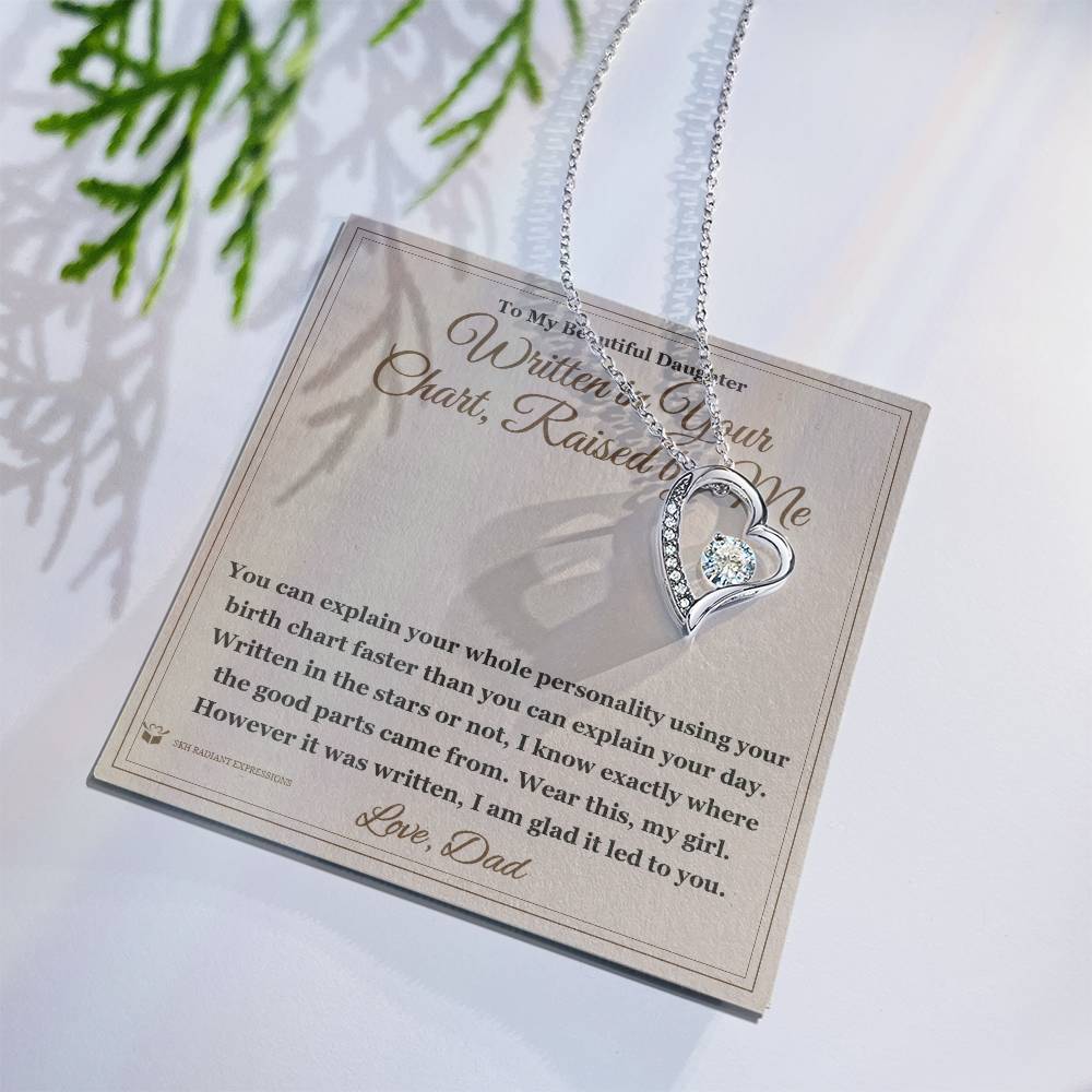 Written in Your Chart, Raised by Me - Forever Love Necklace for Daughter