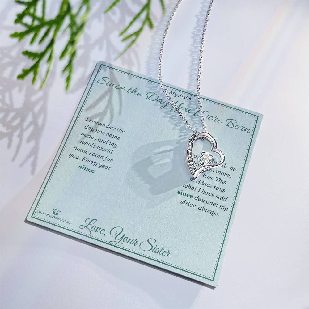 Since the Day You Were Born - Forever Love Necklace for Sister