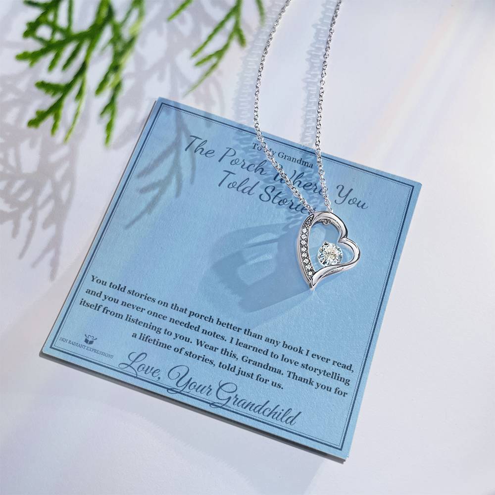 The Porch Where You Told Stories - Forever Love Necklace for Grandmother