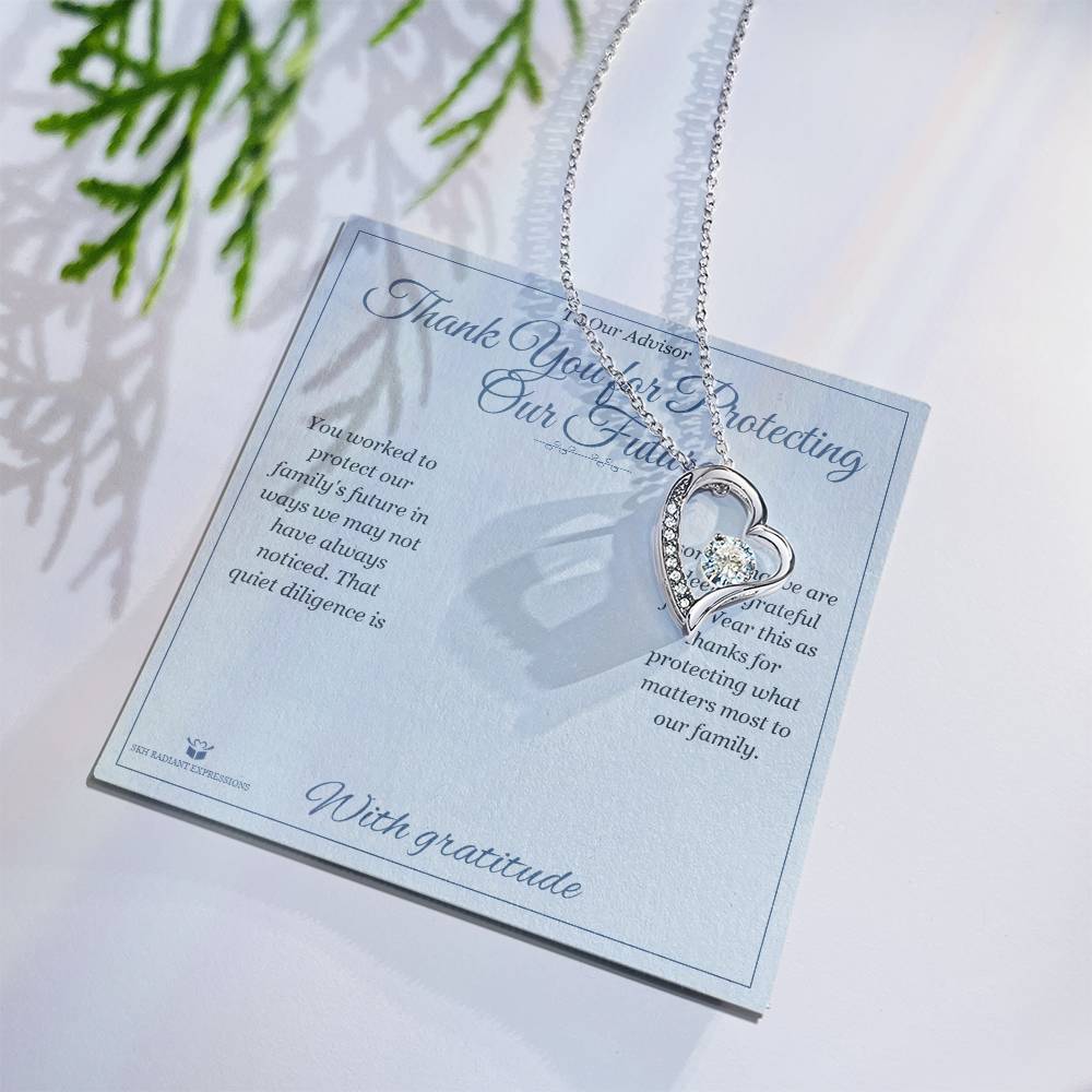 Thank You for Protecting Our Future - Forever Love Necklace for Advisor
