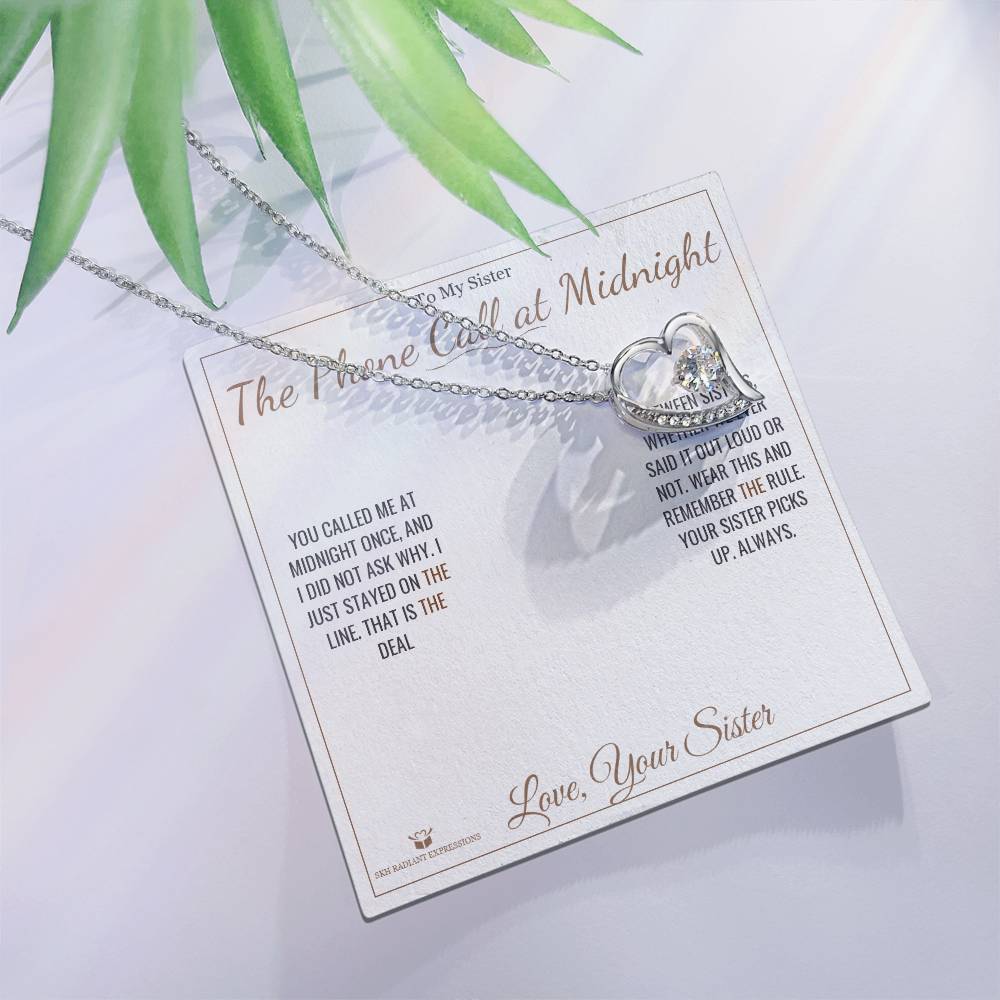 The Phone Call at Midnight - Forever Love Necklace for Sister - personalized keepsake gift from SKH Radiant Expressions