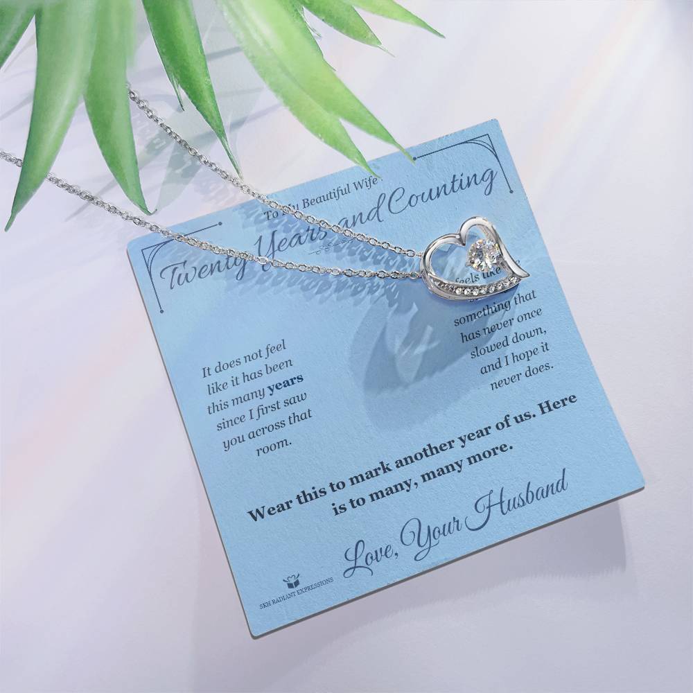 Twenty Years and Counting - Forever Love Necklace for Wife - personalized keepsake gift from SKH Radiant Expressions