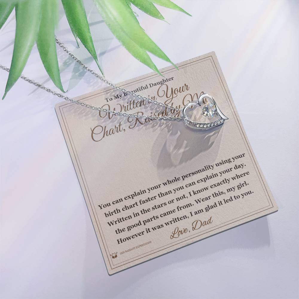 Written in Your Chart, Raised by Me - Forever Love Necklace for Daughter