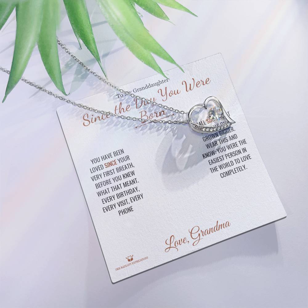 Since the Day You Were Born - Forever Love Necklace for Granddaughter - personalized keepsake gift from SKH Radiant Expressions
