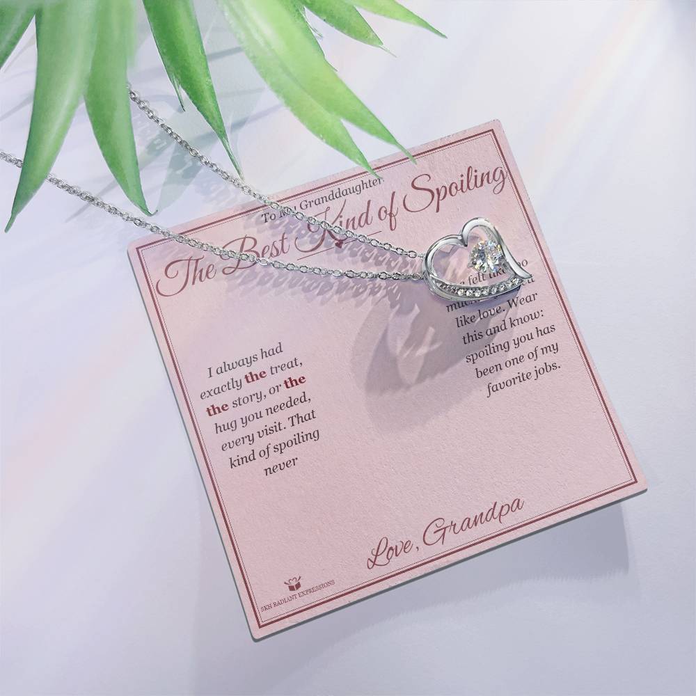 The Best Kind of Spoiling - Forever Love Necklace for Granddaughter - personalized keepsake gift from SKH Radiant Expressions