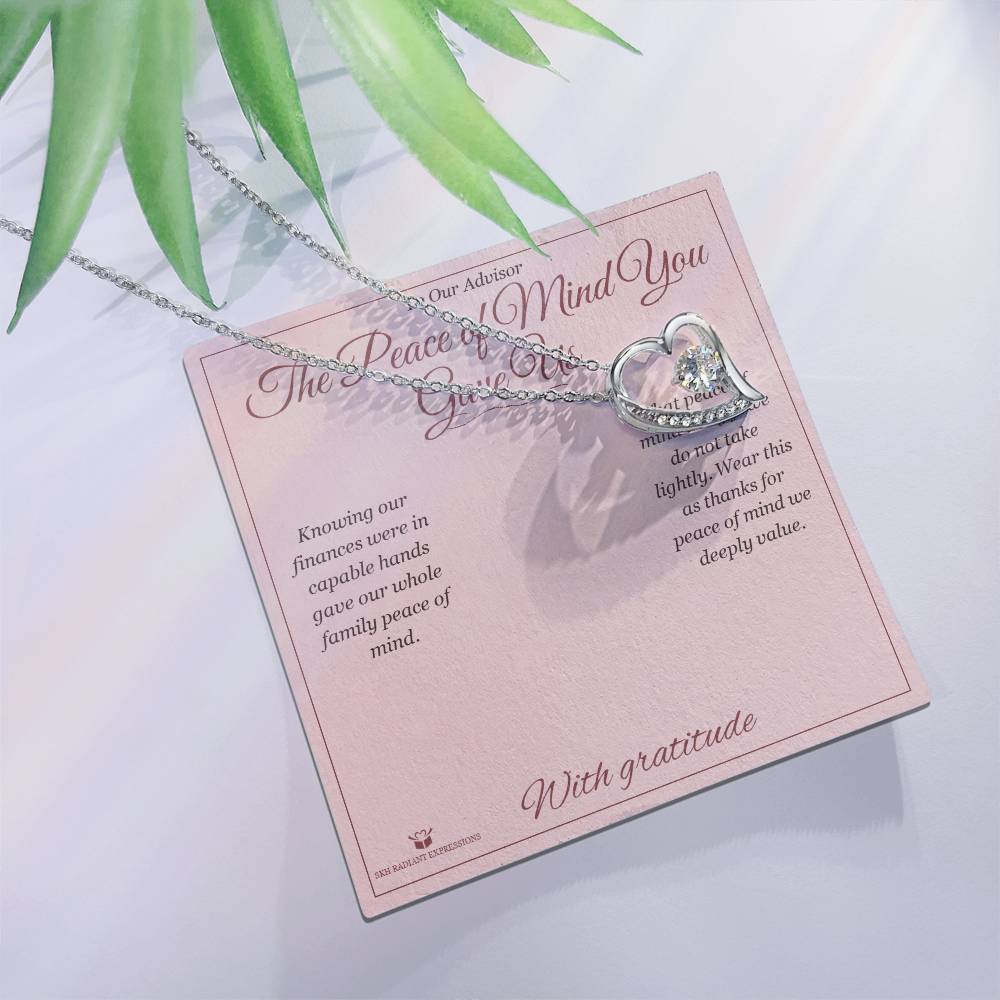 The Peace of Mind You Gave Us - Forever Love Necklace for Advisor - personalized keepsake gift from SKH Radiant Expressions