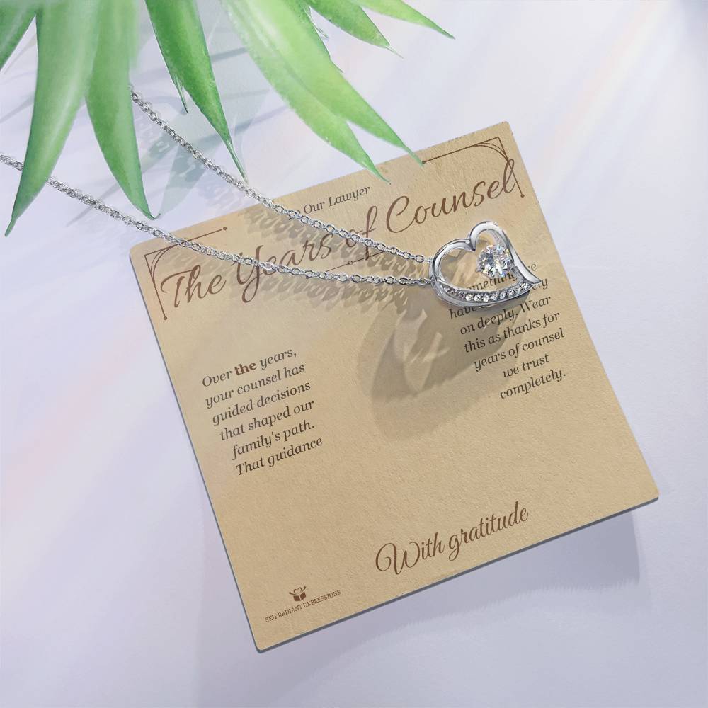 The Years of Counsel - Forever Love Necklace for Lawyer - personalized keepsake gift from SKH Radiant Expressions