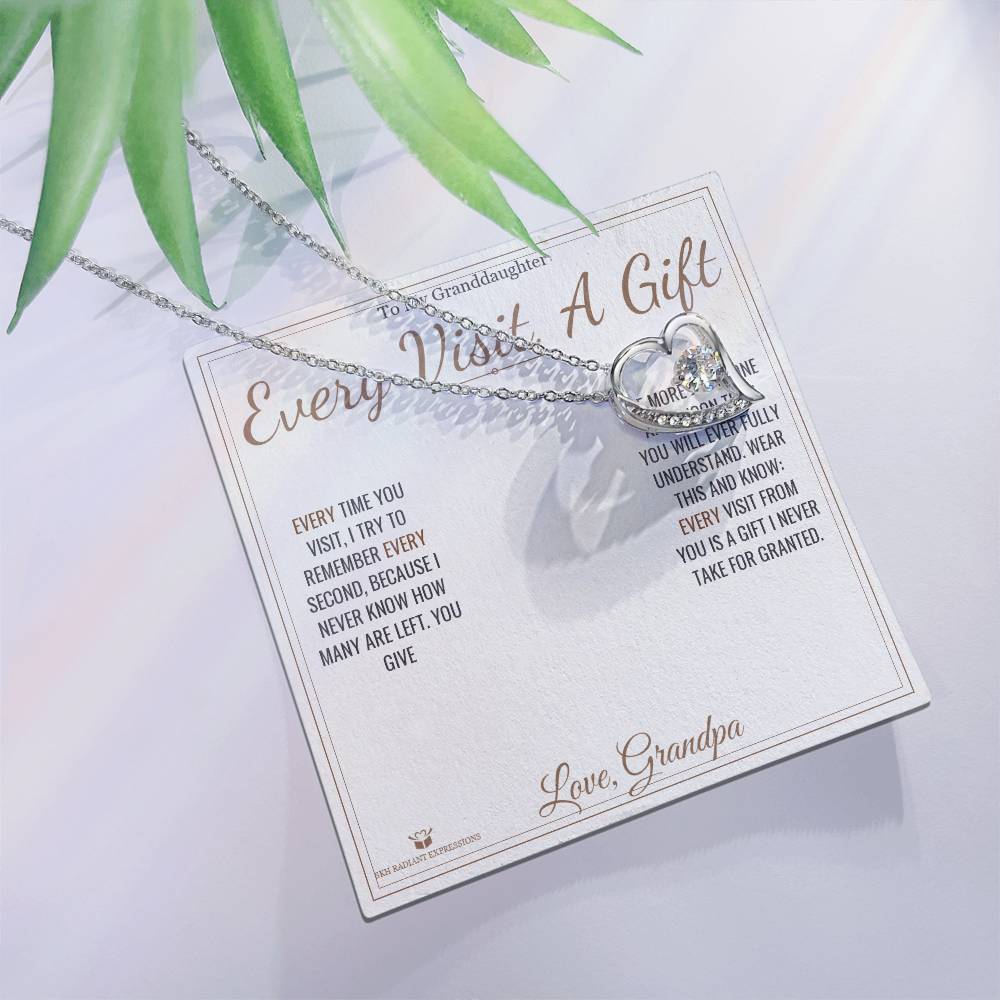 Every Visit, A Gift - Forever Love Necklace for Granddaughter - personalized keepsake gift from SKH Radiant Expressions