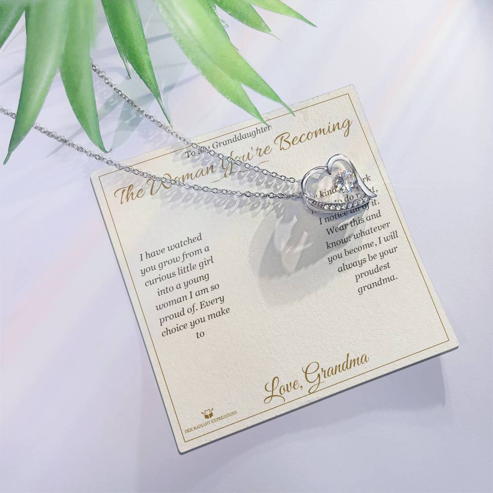 The Woman You're Becoming - Forever Love Necklace for Granddaughter