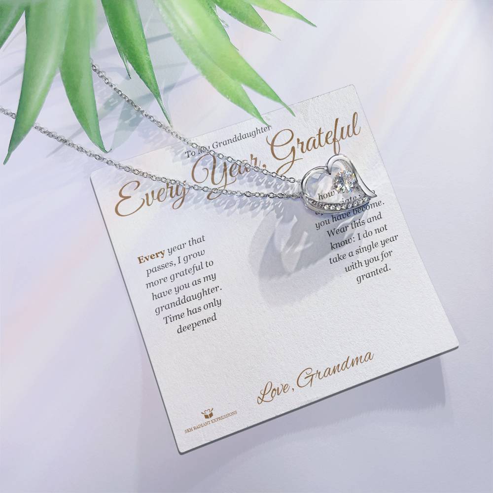 Every Year, Grateful - Forever Love Necklace for Granddaughter