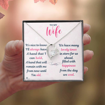 Personalized Necklace A Hand to Hold for wife