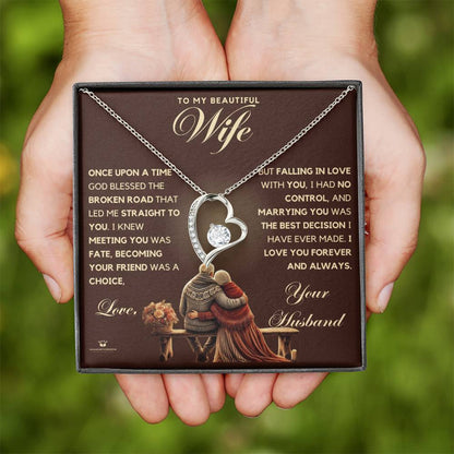Engraved Forever Love Necklace with message for them