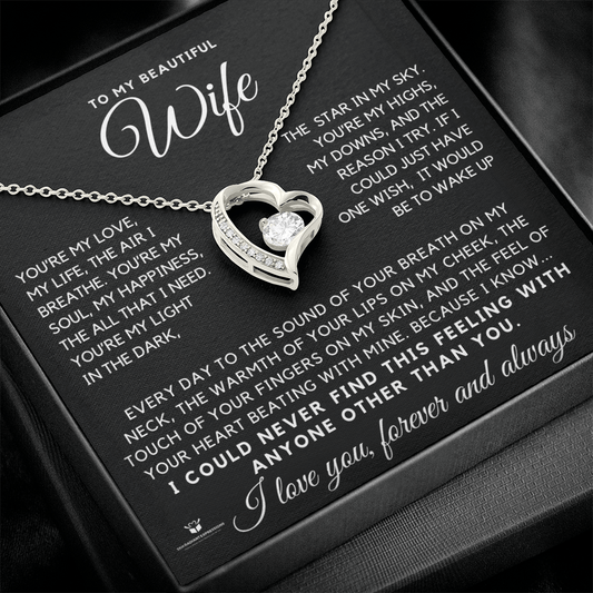 To My Beautiful Wife - You're My Love, My Life, My Everything - Forever Love Necklace