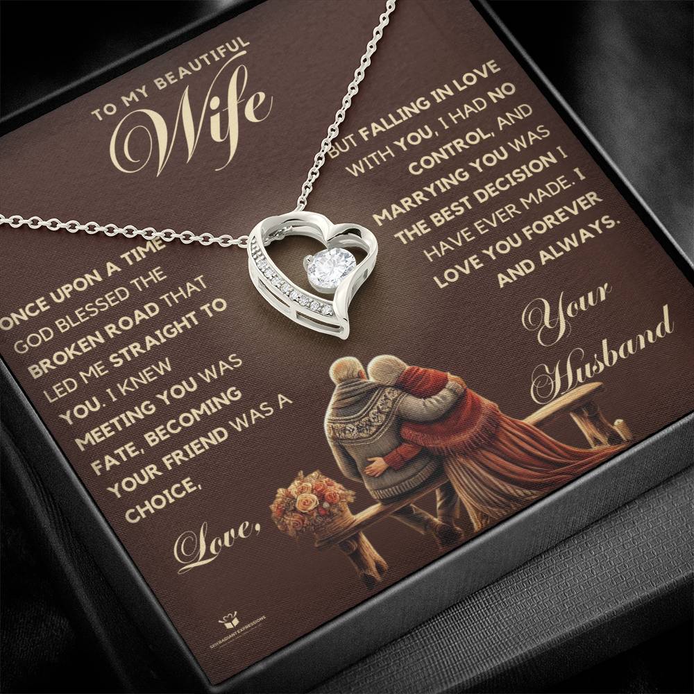 To My Beautiful Wife - From Fate to Forever Your Husband - Forever Love Necklace