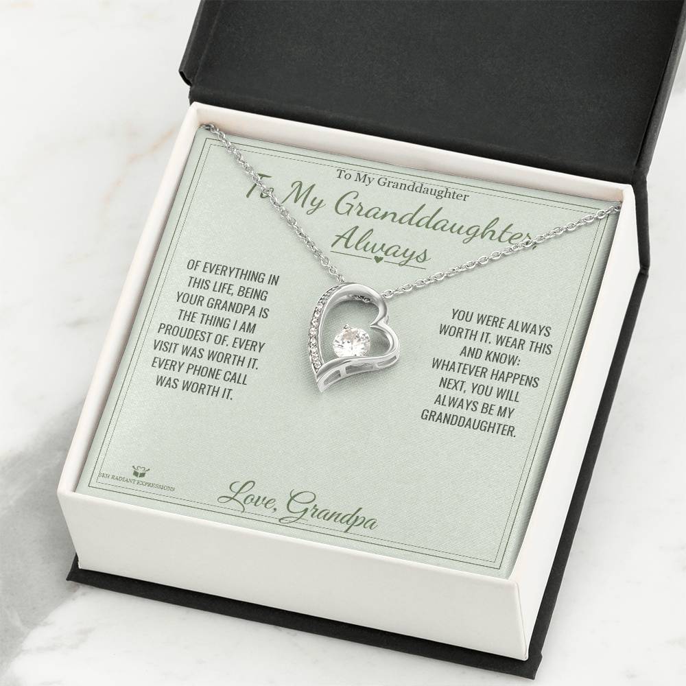 To My Granddaughter, Always - Forever Love Necklace for Granddaughter