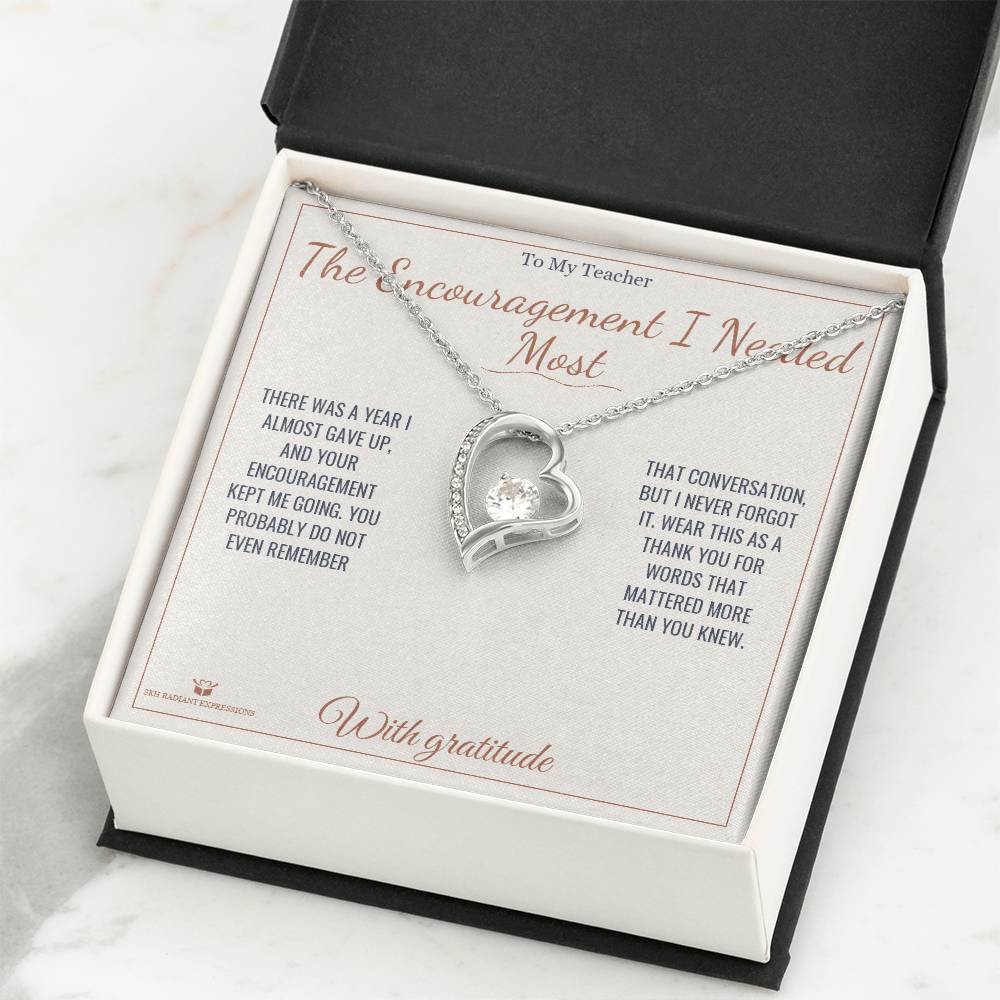 The Encouragement I Needed Most - Forever Love Necklace for Teacher