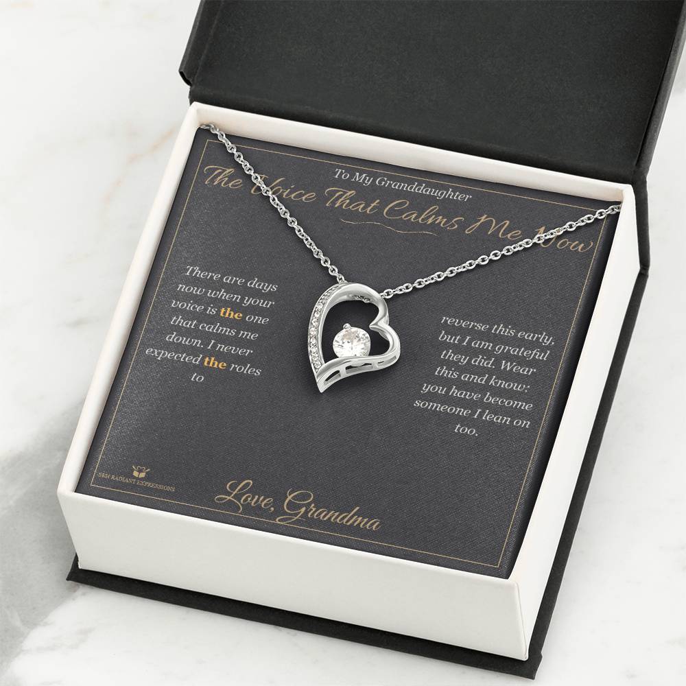 The Voice That Calms Me Now - Forever Love Necklace for Granddaughter