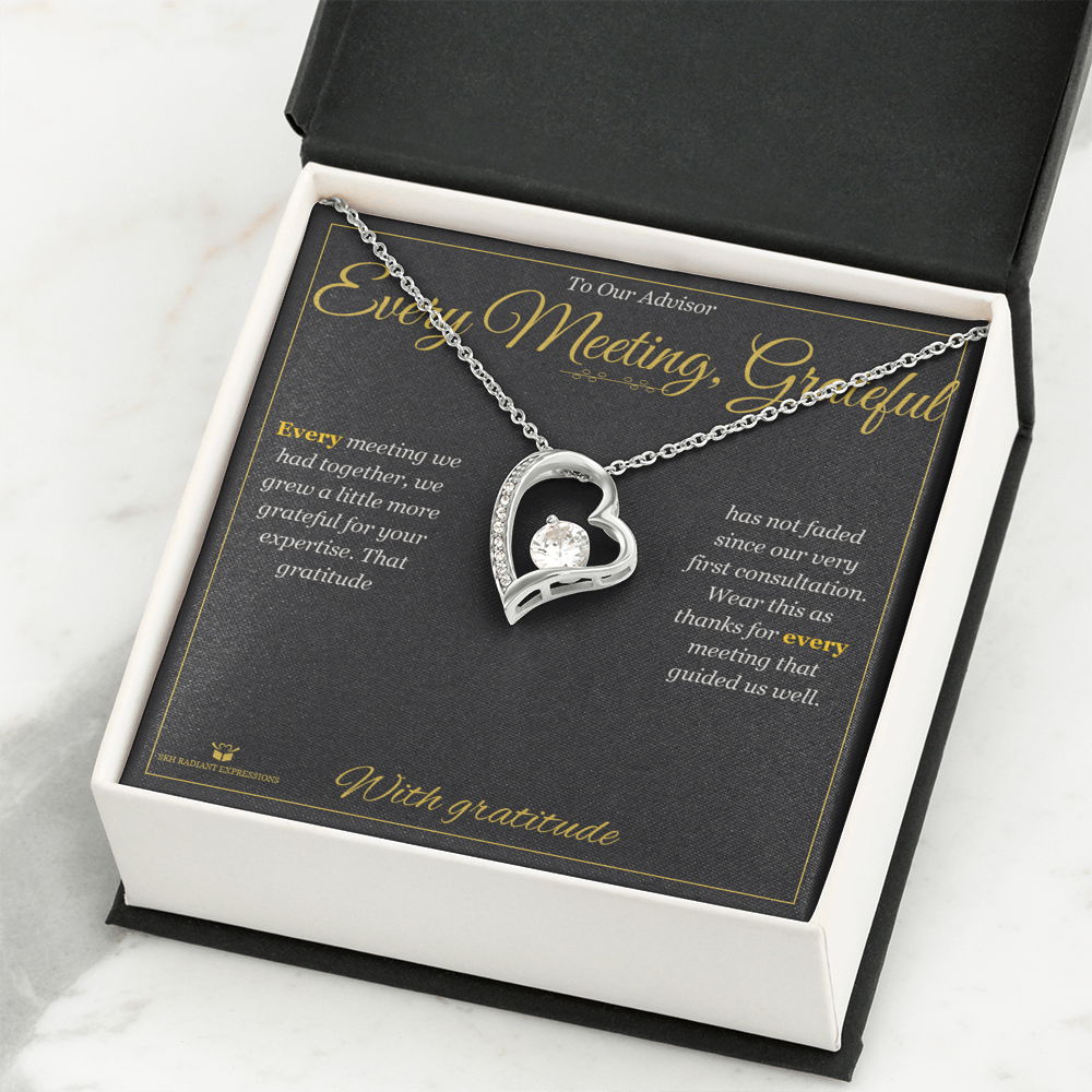 Every Meeting, Grateful - Forever Love Necklace for Advisor