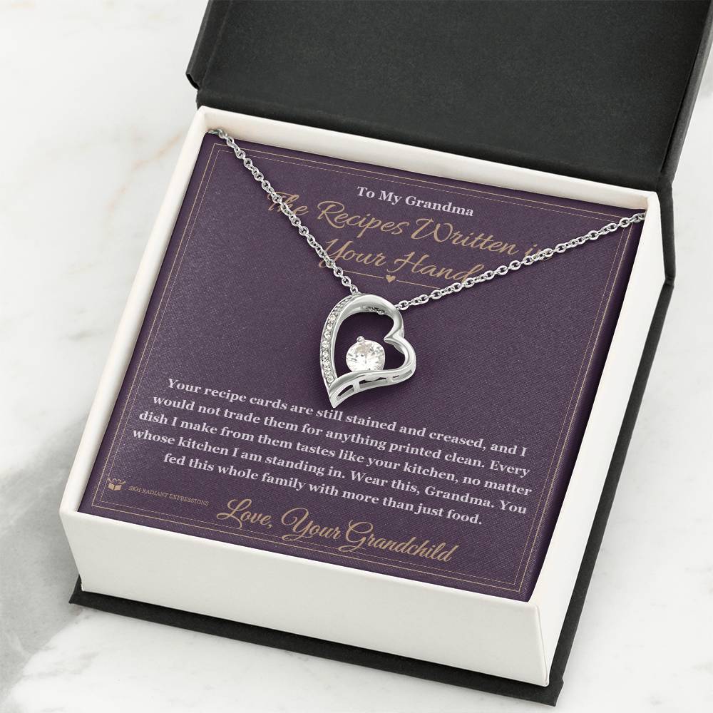The Recipes Written in Your Hand - Forever Love Necklace for Grandmother