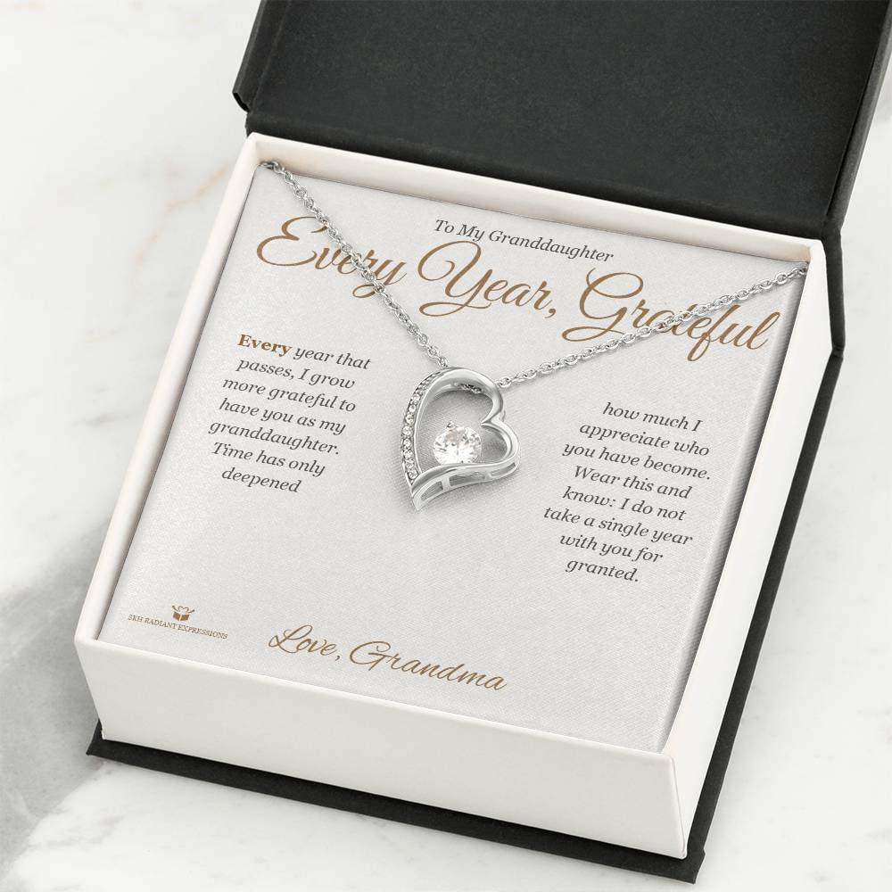 Every Year, Grateful - Forever Love Necklace for Granddaughter