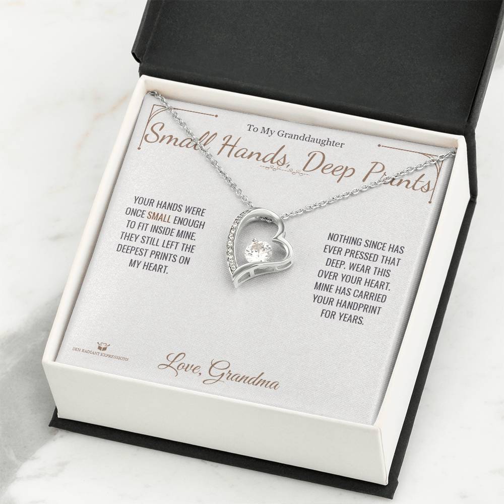 Small Hands, Deep Prints - Forever Love Necklace for Granddaughter