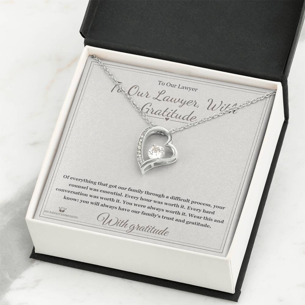To Our Lawyer, With Gratitude - Forever Love Necklace for Lawyer