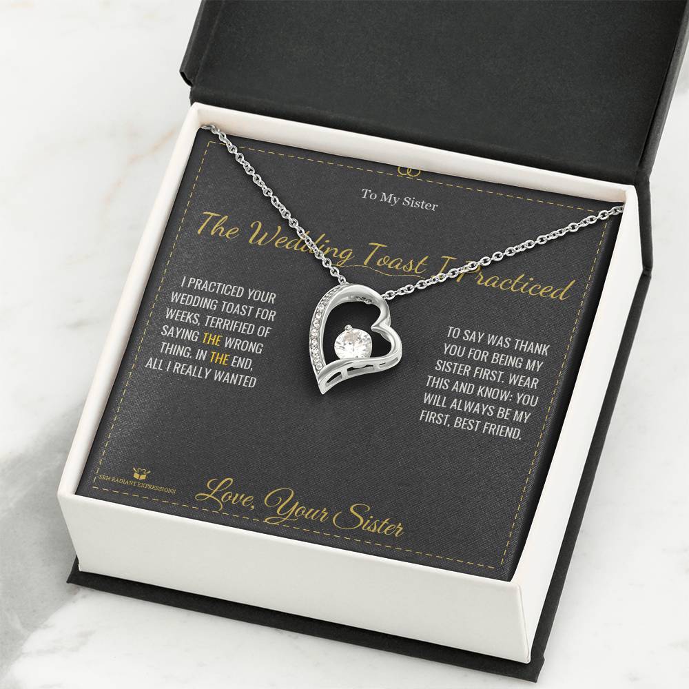 The Wedding Toast I Practiced - Forever Love Necklace for Sister