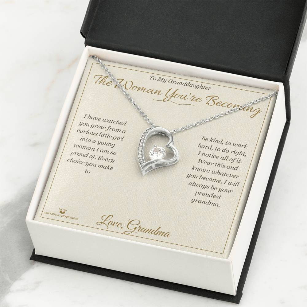 The Woman You're Becoming - Forever Love Necklace for Granddaughter