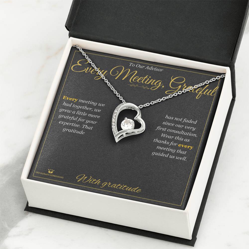 Every Meeting, Grateful - Forever Love Necklace for Advisor