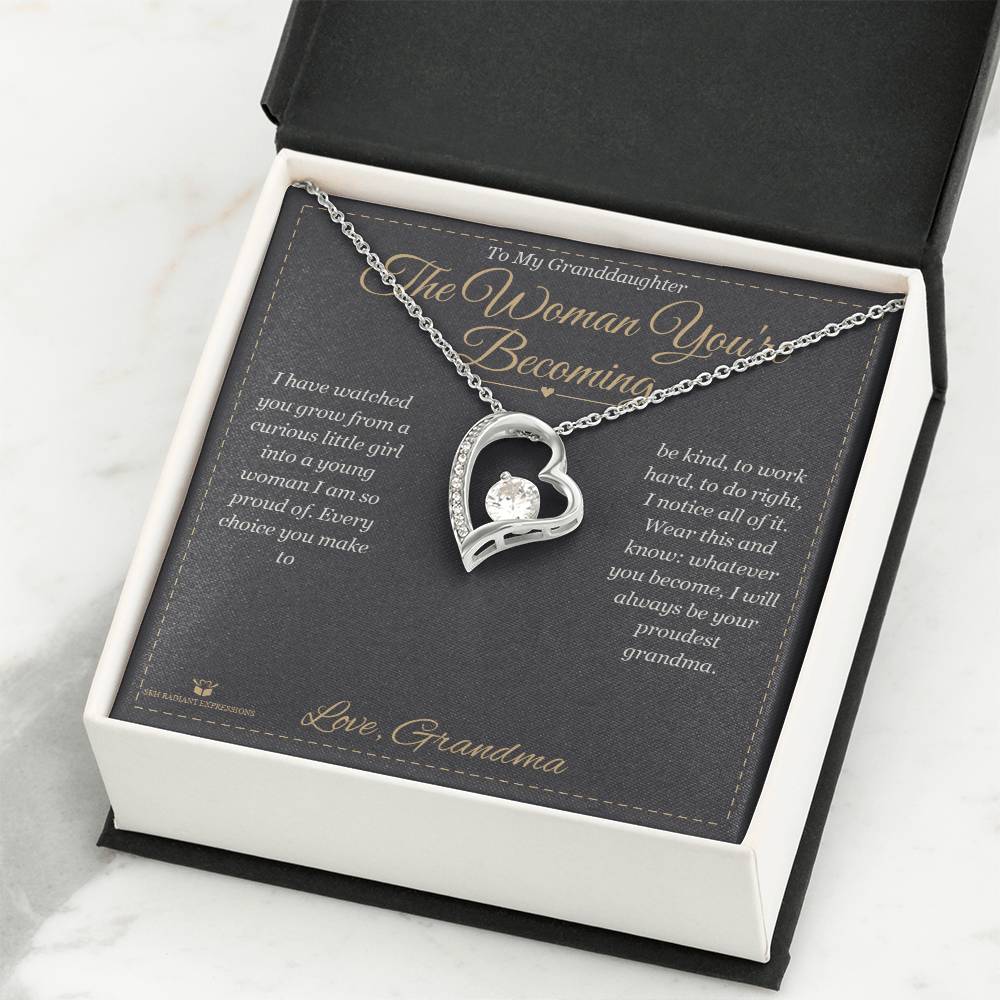 The Woman You're Becoming - Forever Love Necklace for Granddaughter