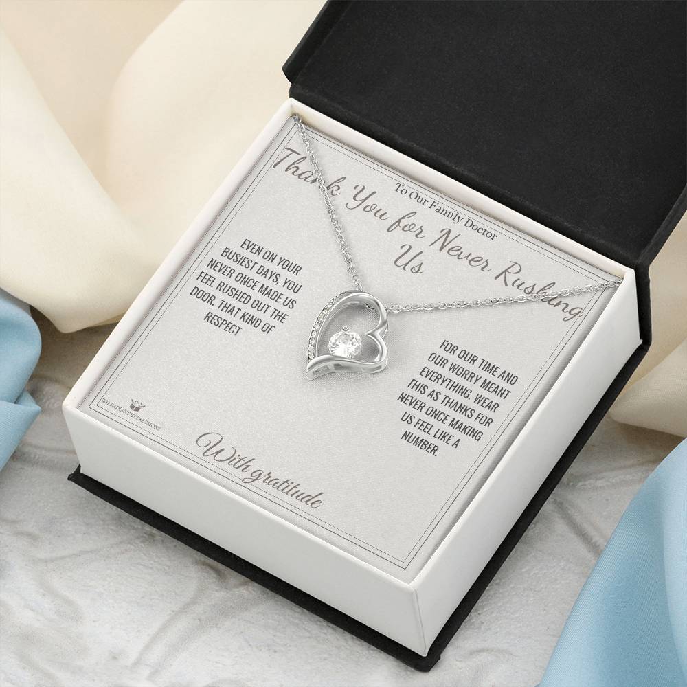 Thank You for Never Rushing Us - Forever Love Necklace for Doctor