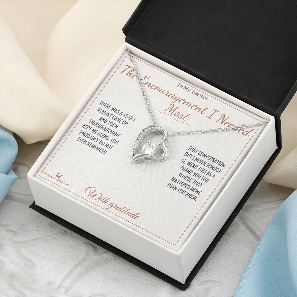 The Encouragement I Needed Most - Forever Love Necklace for Teacher