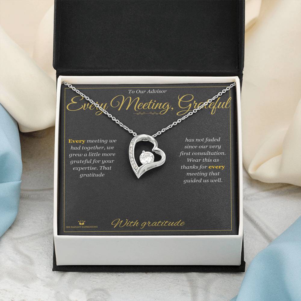 Every Meeting, Grateful - Forever Love Necklace for Advisor