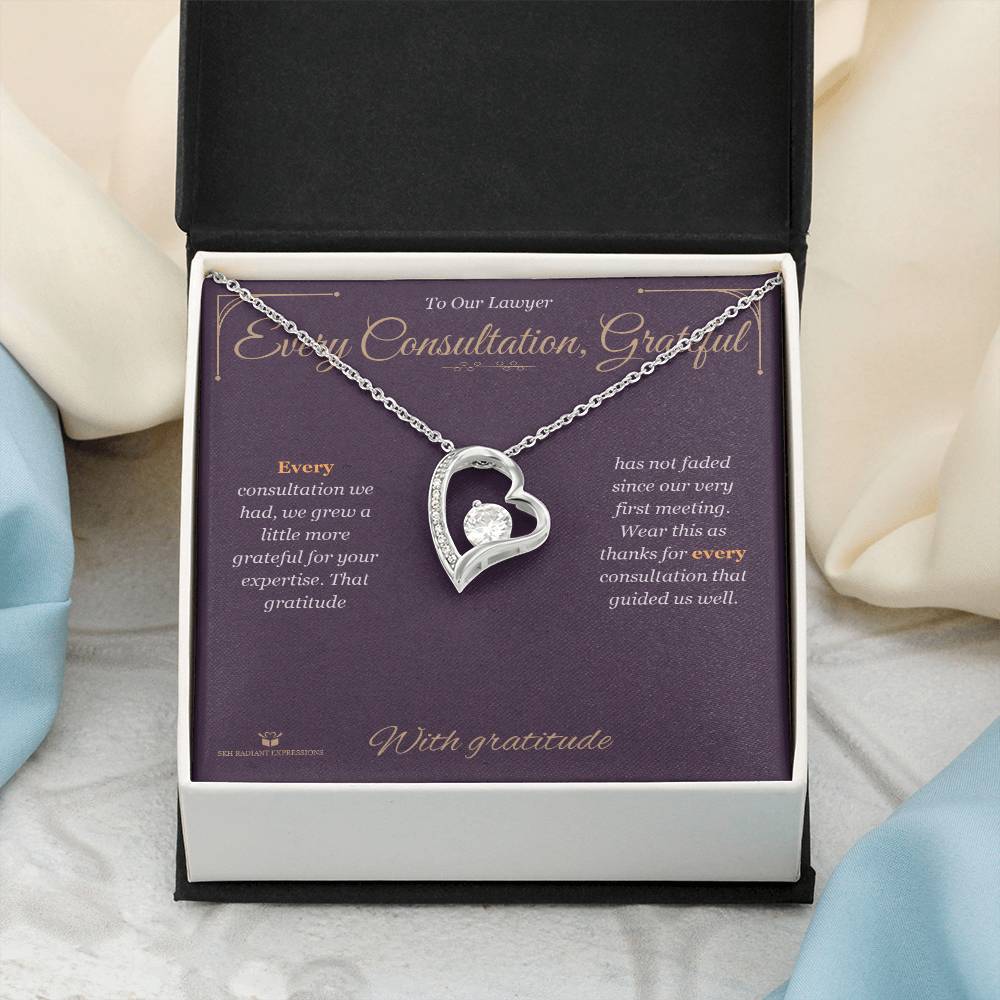 Every Consultation, Grateful - Forever Love Necklace for Lawyer